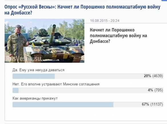 Итоги опроса «Русской Весны» — начнет ли Порошенко полномасштабную войну на Донбассе? | Русская весна