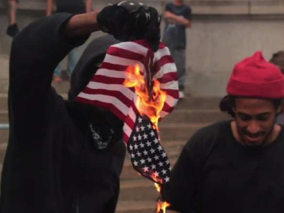 В Вашингтоне митингующие сожгли американский флаг (ВИДЕОФАКТ) | Русская весна